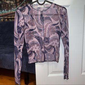 Tillys Patterned Mesh Long Sleeve